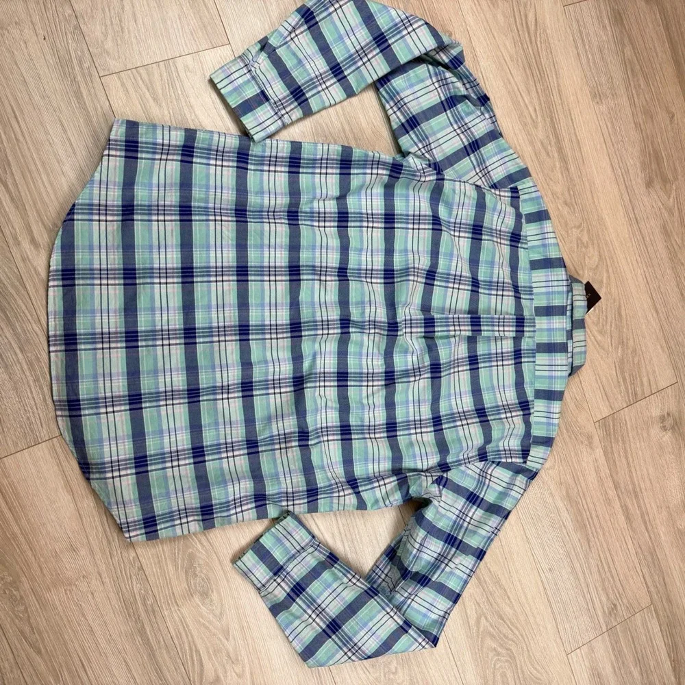 Polo Ralph Lauren Mens‎ Classic Fit Plaid Button Down Shirt Green Blue L NEW
